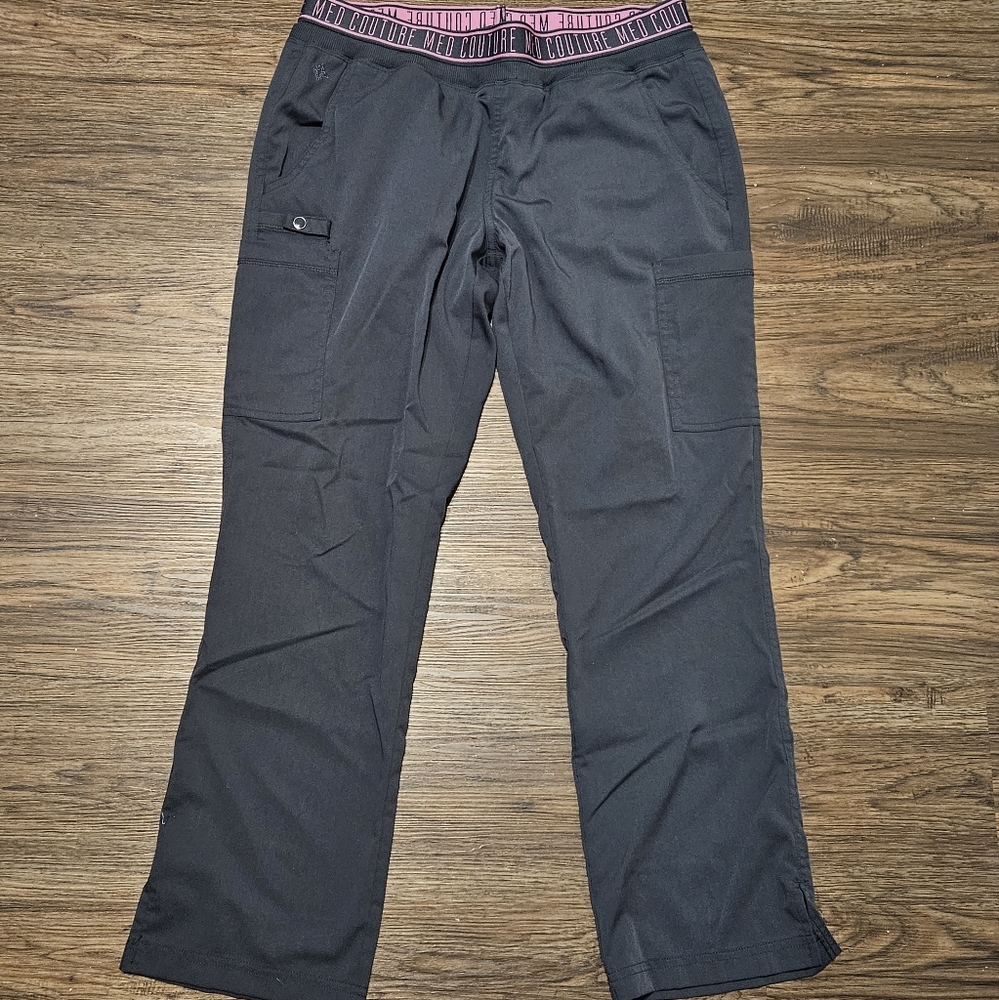 Med Couture Black Pants with Pink Trim